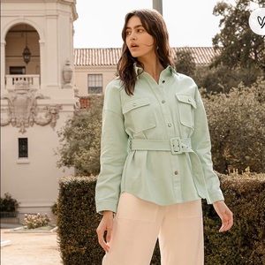 Lulu’s Sage Green Belted Jacket